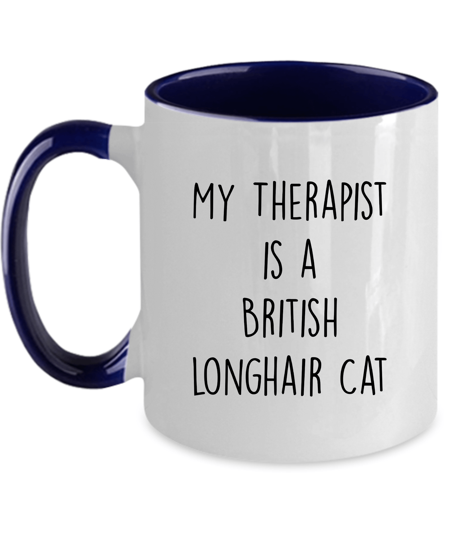 British Longhair Cat Ceramic navy two-tone  Coffee Mug