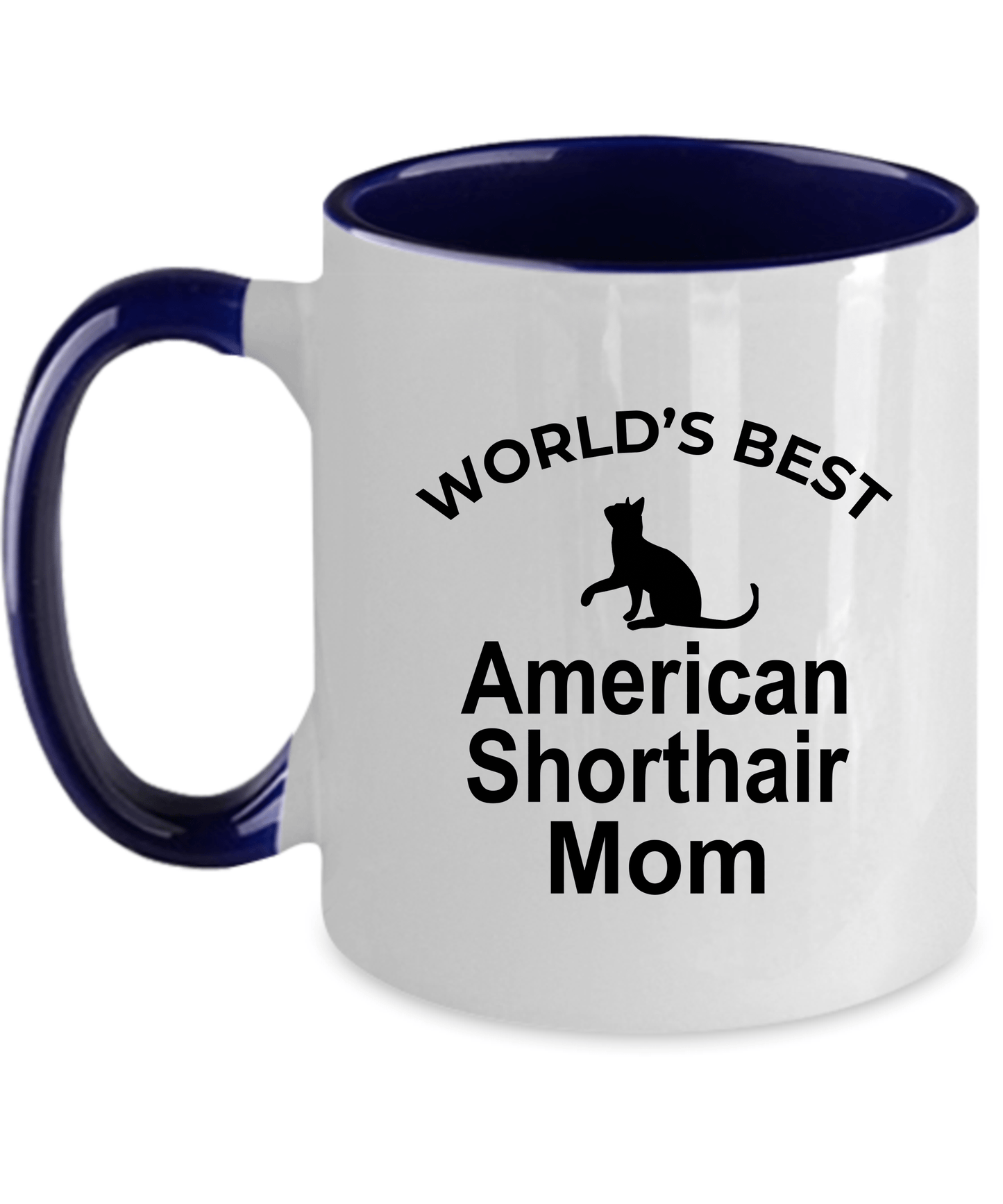 American Shorthair Best Cat Mom Ceramic navy two-tone Coffee Mug