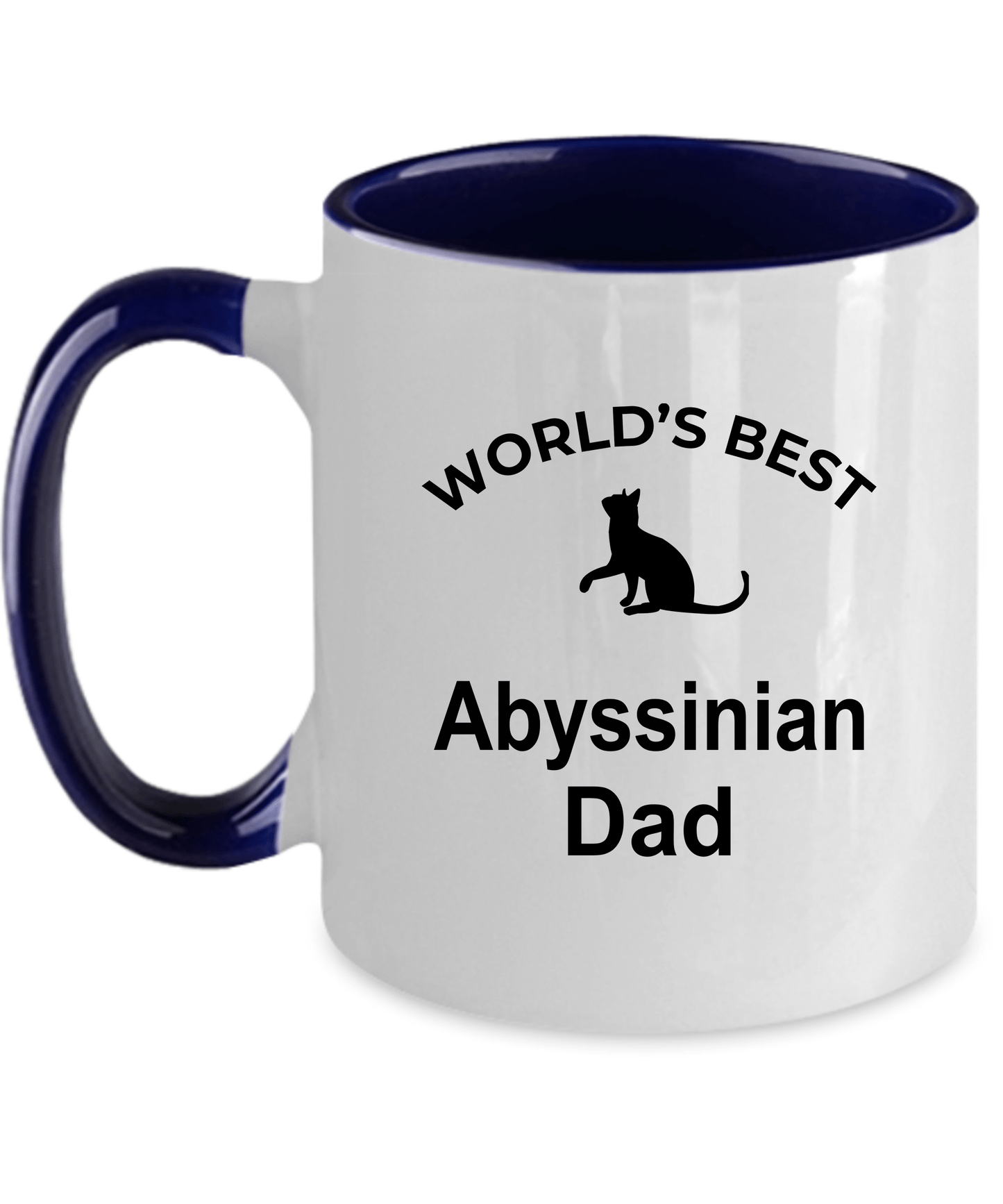 Abyssinian Cat Ceramic 11oz navy two-tone  Coffee Mug