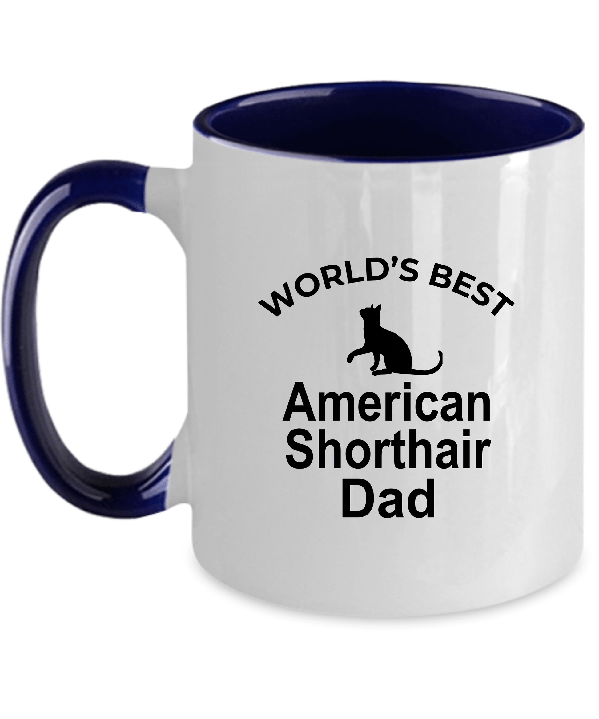 American Shorthair Best Cat Dad Ceramic navy two-tone Coffee Mug