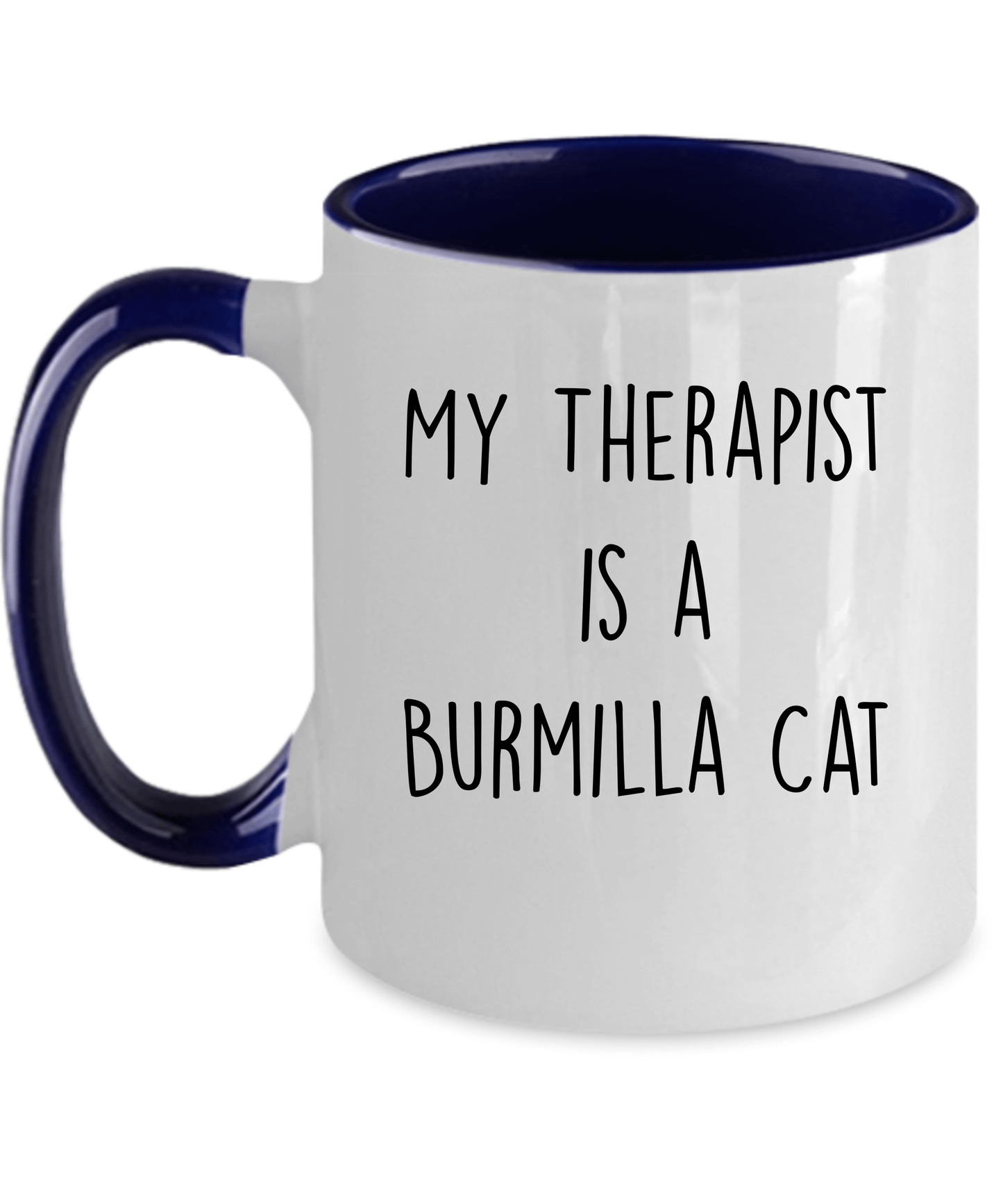 Burmilla Cat Ceramic 11oz navy two-tone Coffee Mug