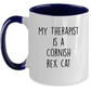 Cornish Rex Cat Therapist Personalized Funny Ceramic Coffee Mug