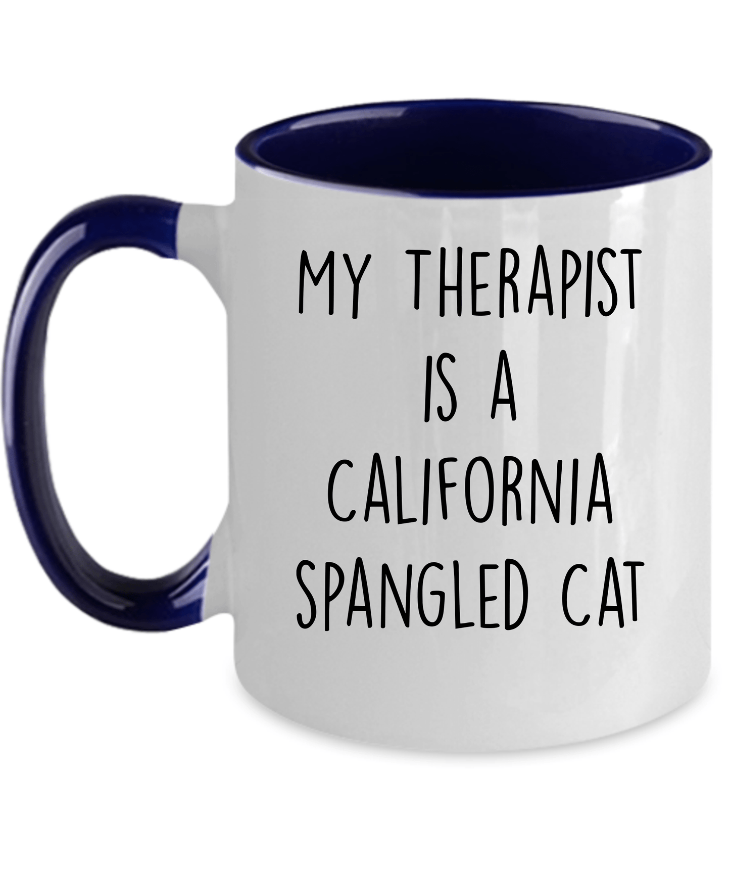California Spangled Cat Personalized Ceramic navy two-tone Coffee Mug