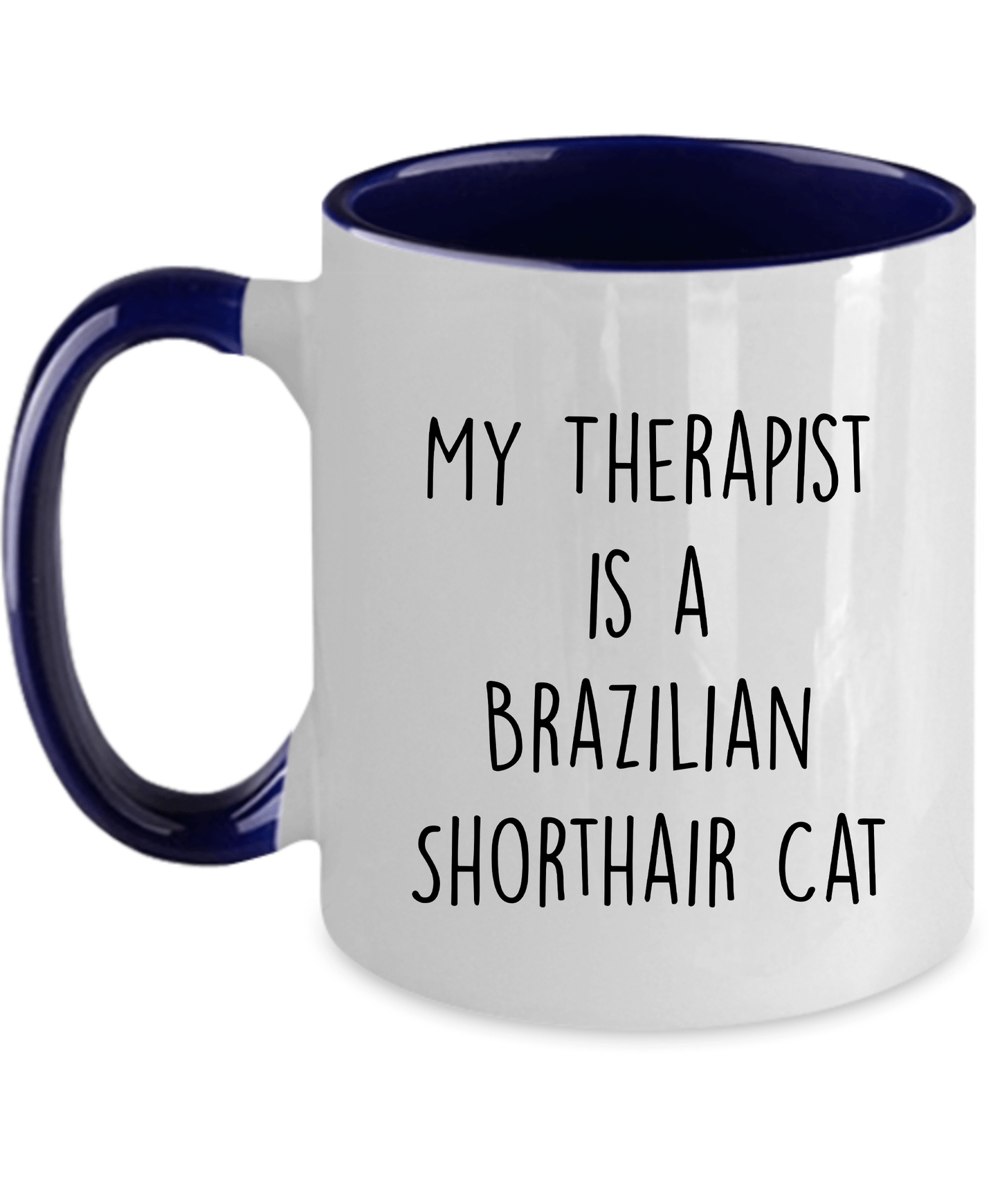 Brazilian Shorthair Cat Ceramic navy two-tone Coffee Mug