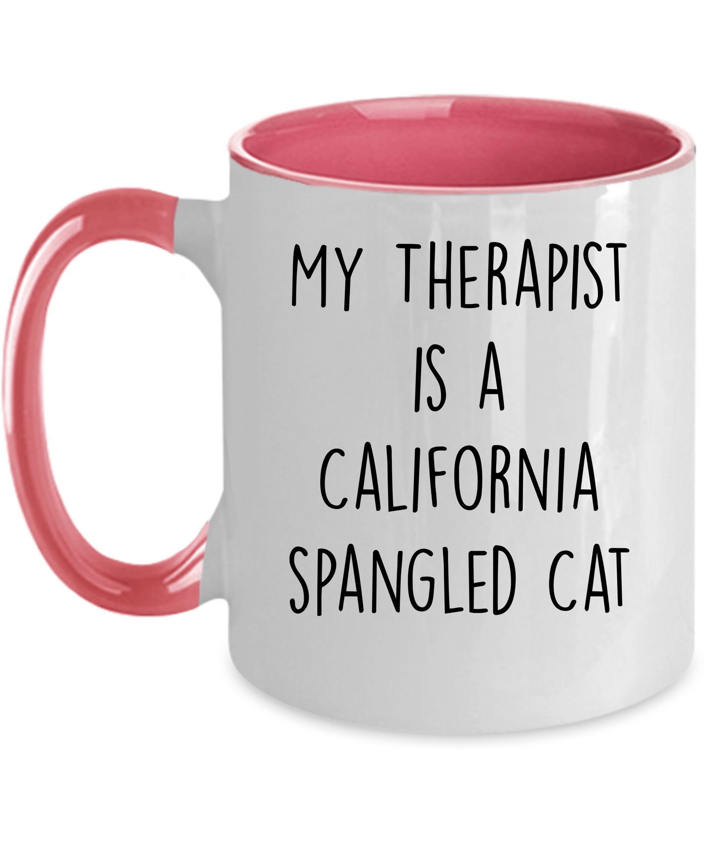 California Spangled Cat Personalized Ceramic pink two-tone Coffee Mug