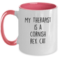 Cornish Rex Cat Therapist Personalized Funny Ceramic Coffee Mug