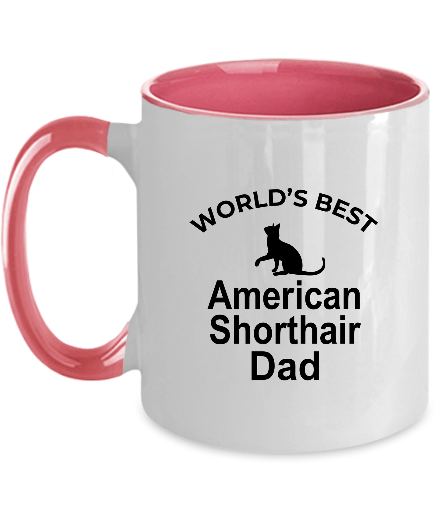 American Shorthair Best Cat Dad Ceramic pink two-tone Coffee Mug