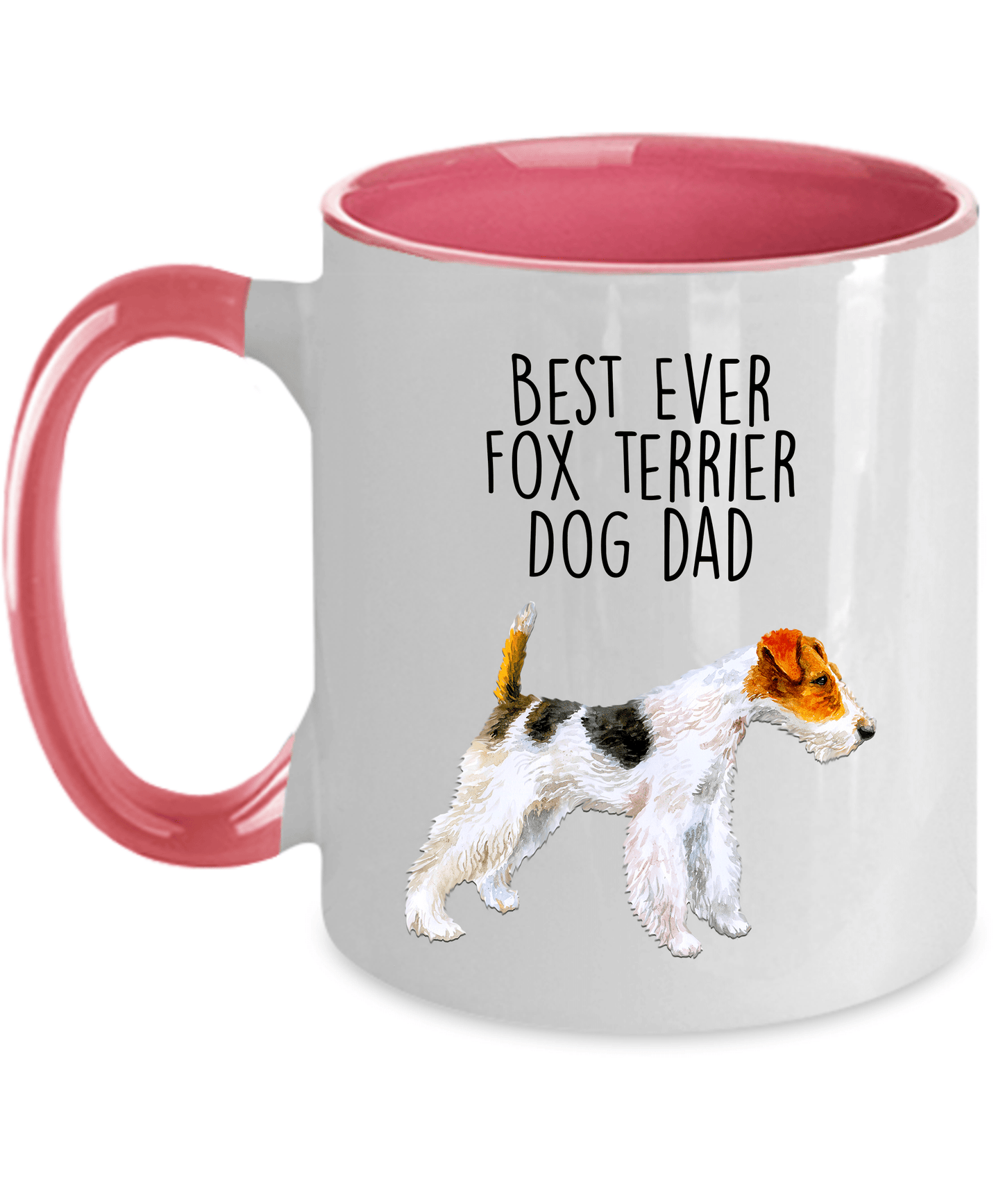 Best Ever Fox Terrier Dog Dad Custom Ceramic Coffee Mug