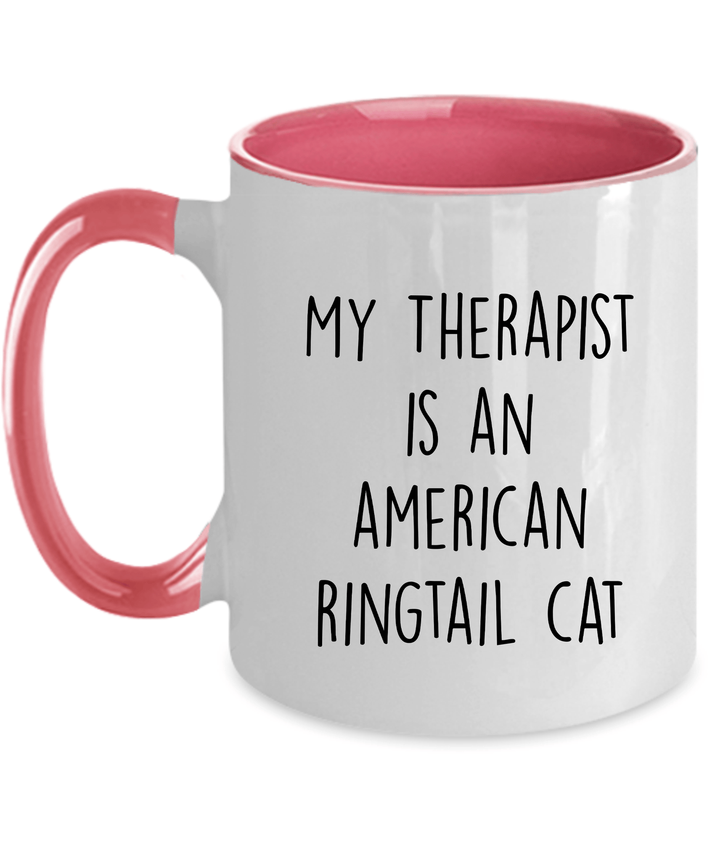 American Ringtail Cat Funny Therapist Ceramic pink two-tone Coffee Mug