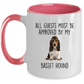 Funny Basset Hound Dog Custom Ceramic Coffee Mug - Guests Must be Approved