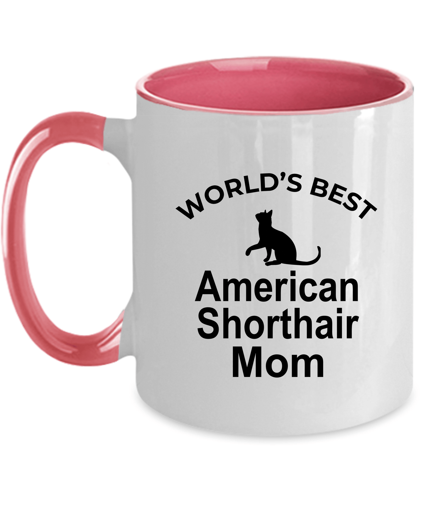 American Shorthair Best Cat Mom Ceramic pink two-tone Coffee Mug