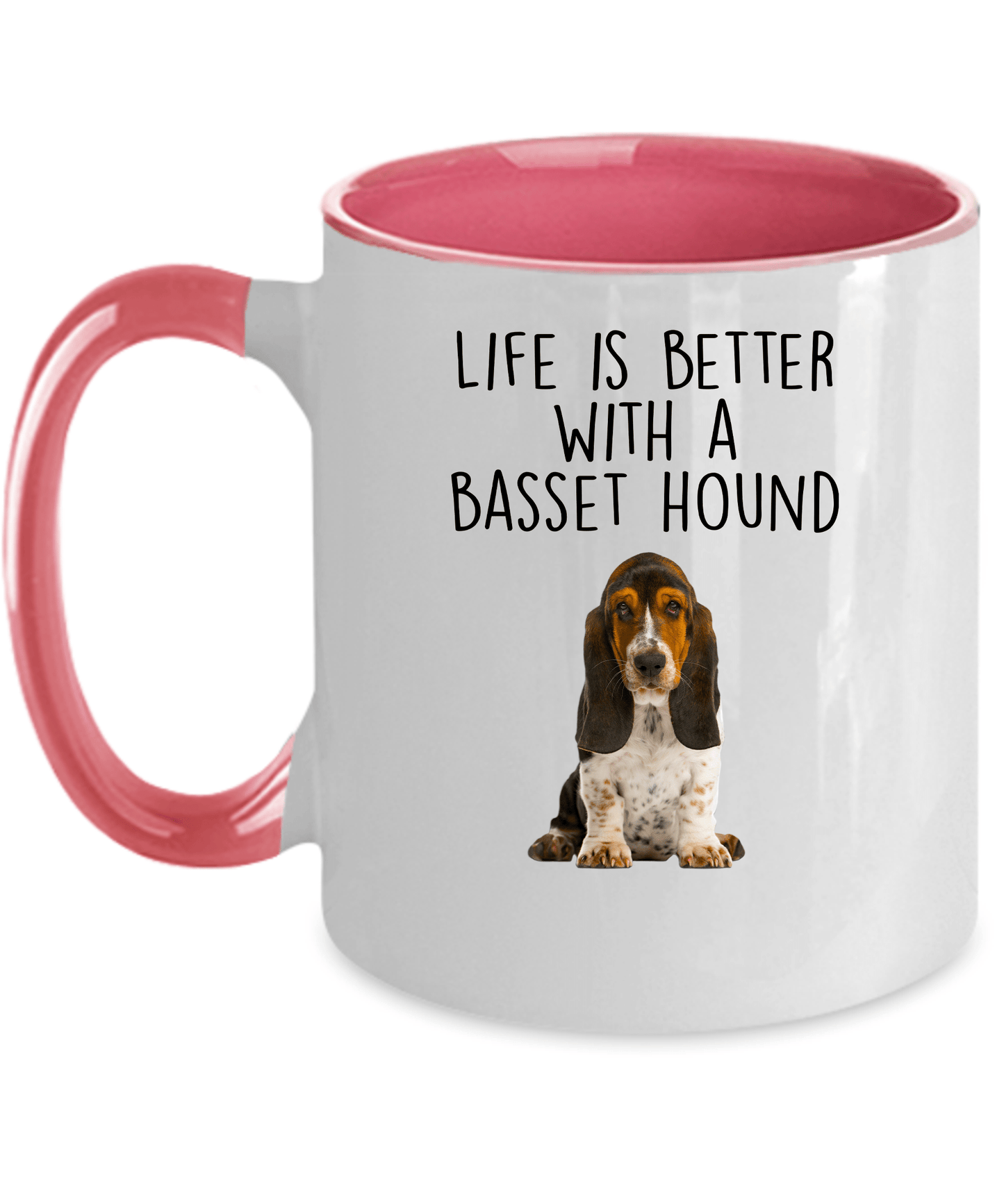 Life is Better with a Basset Hound Custom Ceramic Coffee Mug