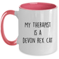 Devon Rex Cat Personalized Ceramic 11oz pink two-tone Coffee Mug