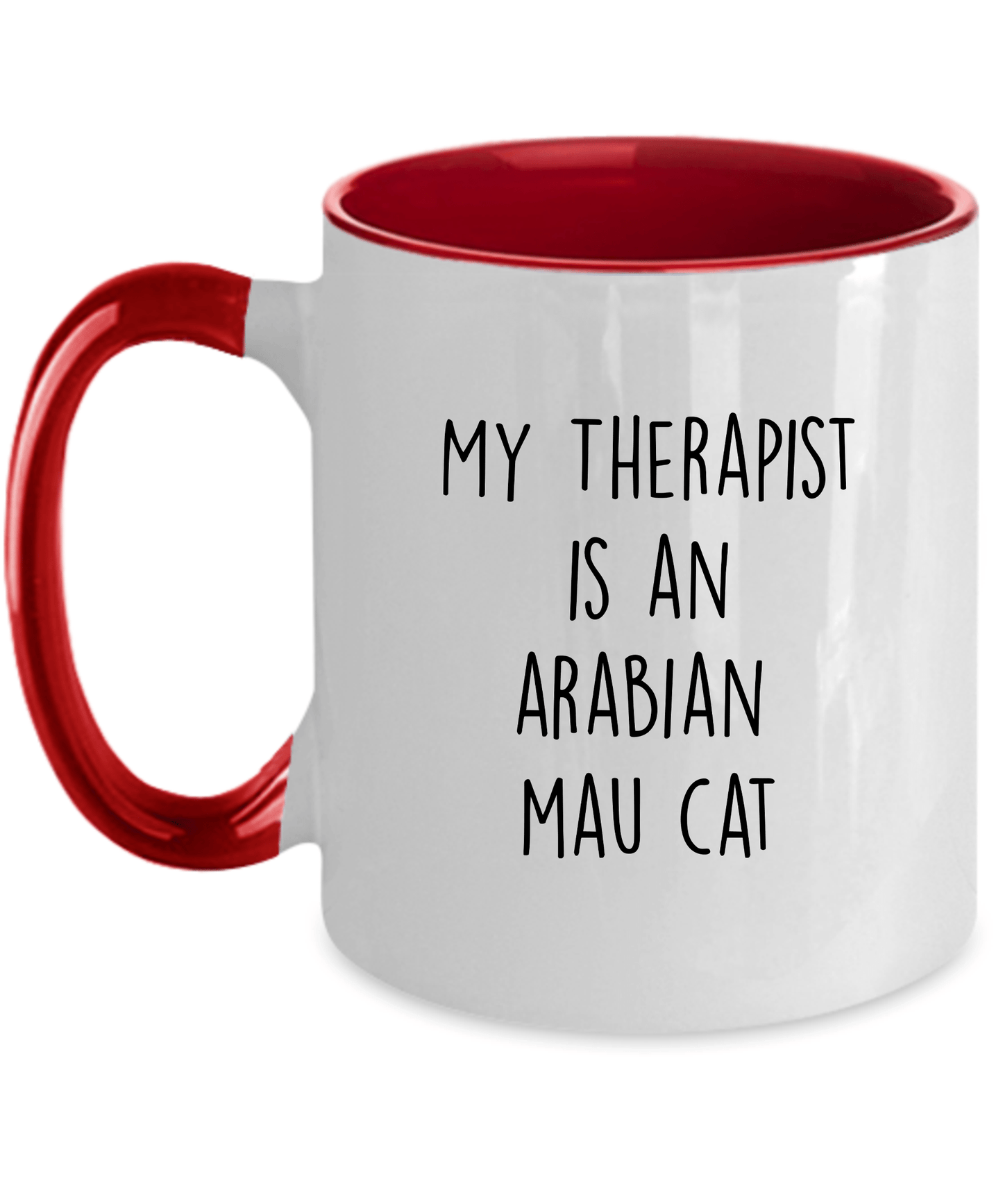 arabian mau cat mug red two-tone
