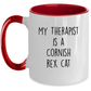 Cornish Rex Cat Therapist Personalized Funny Ceramic Coffee Mug