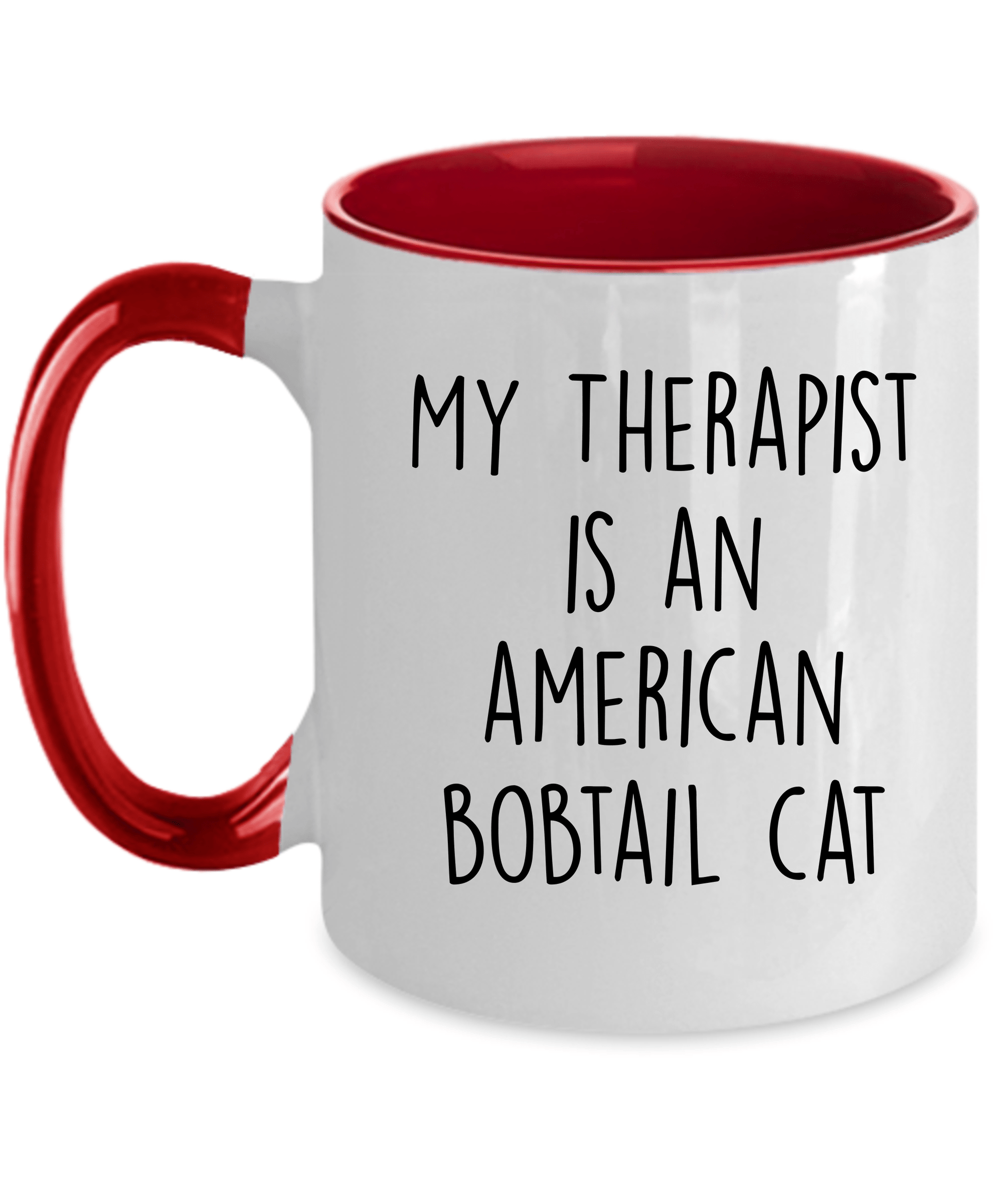 American Bobtail Cat 11oz red two-tone Ceramic Coffee Mug
