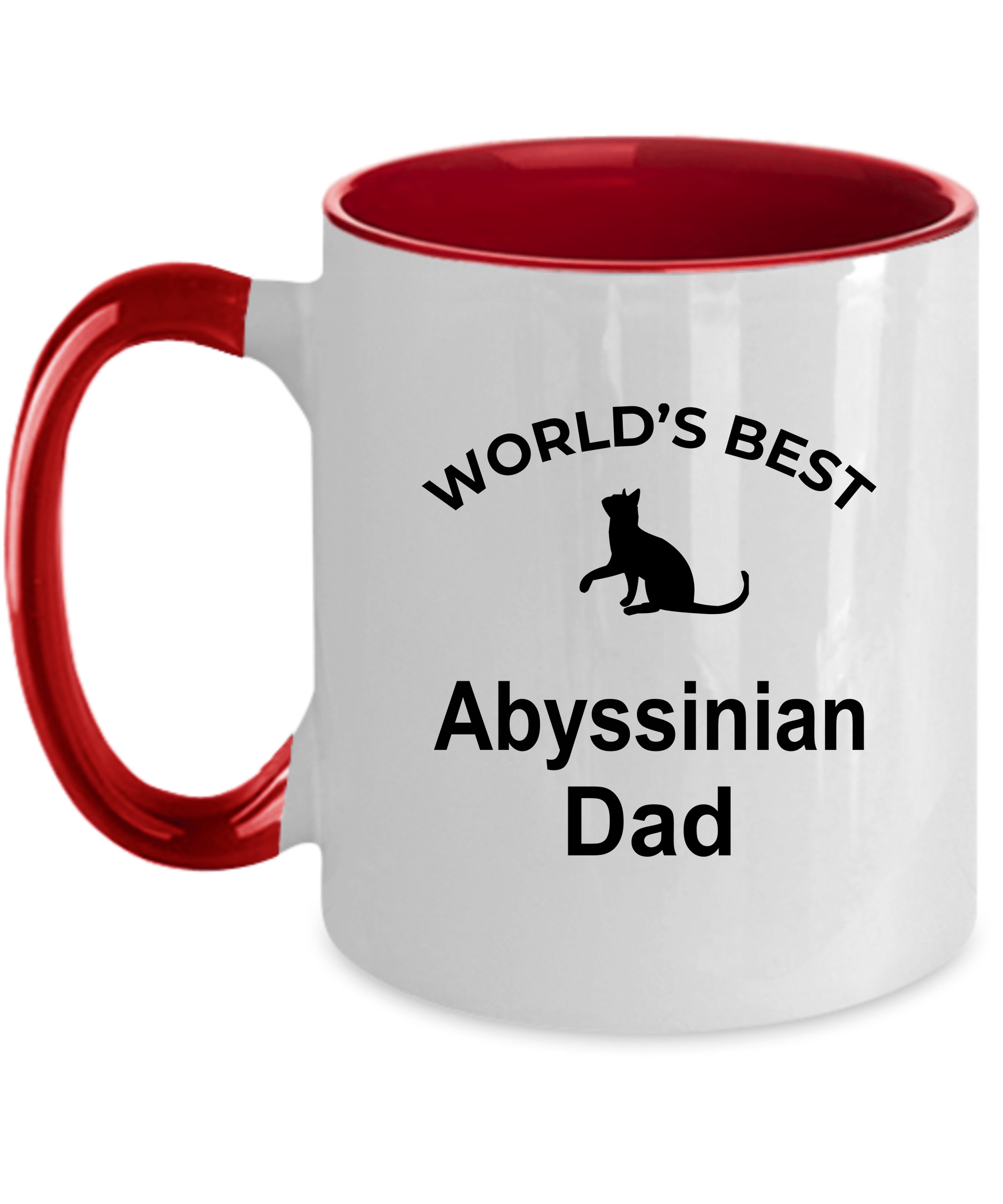 Abyssinian Cat Ceramic 11oz red two-tone  Coffee Mug