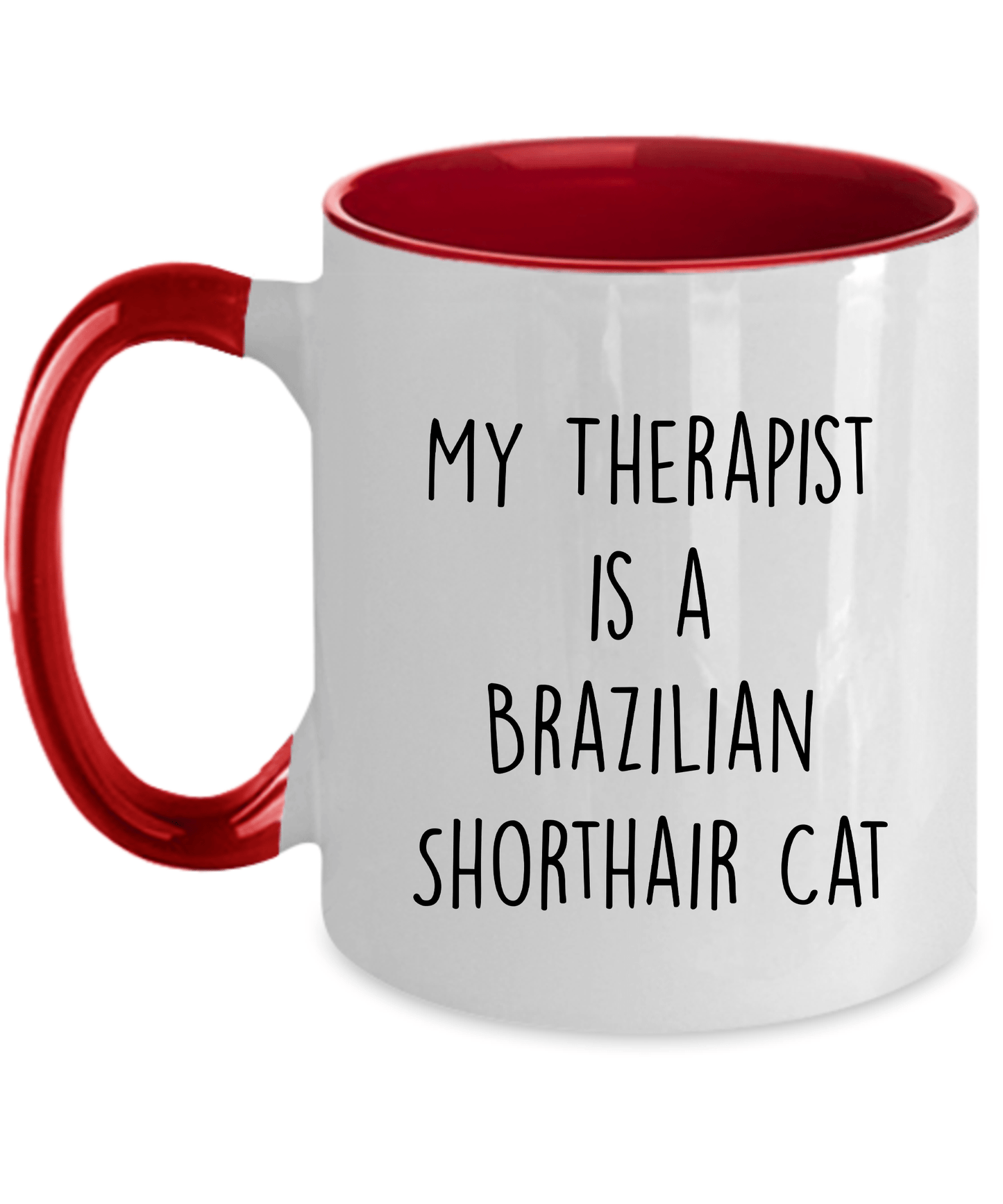 Brazilian Shorthair Cat Ceramic red two-tone Coffee Mug