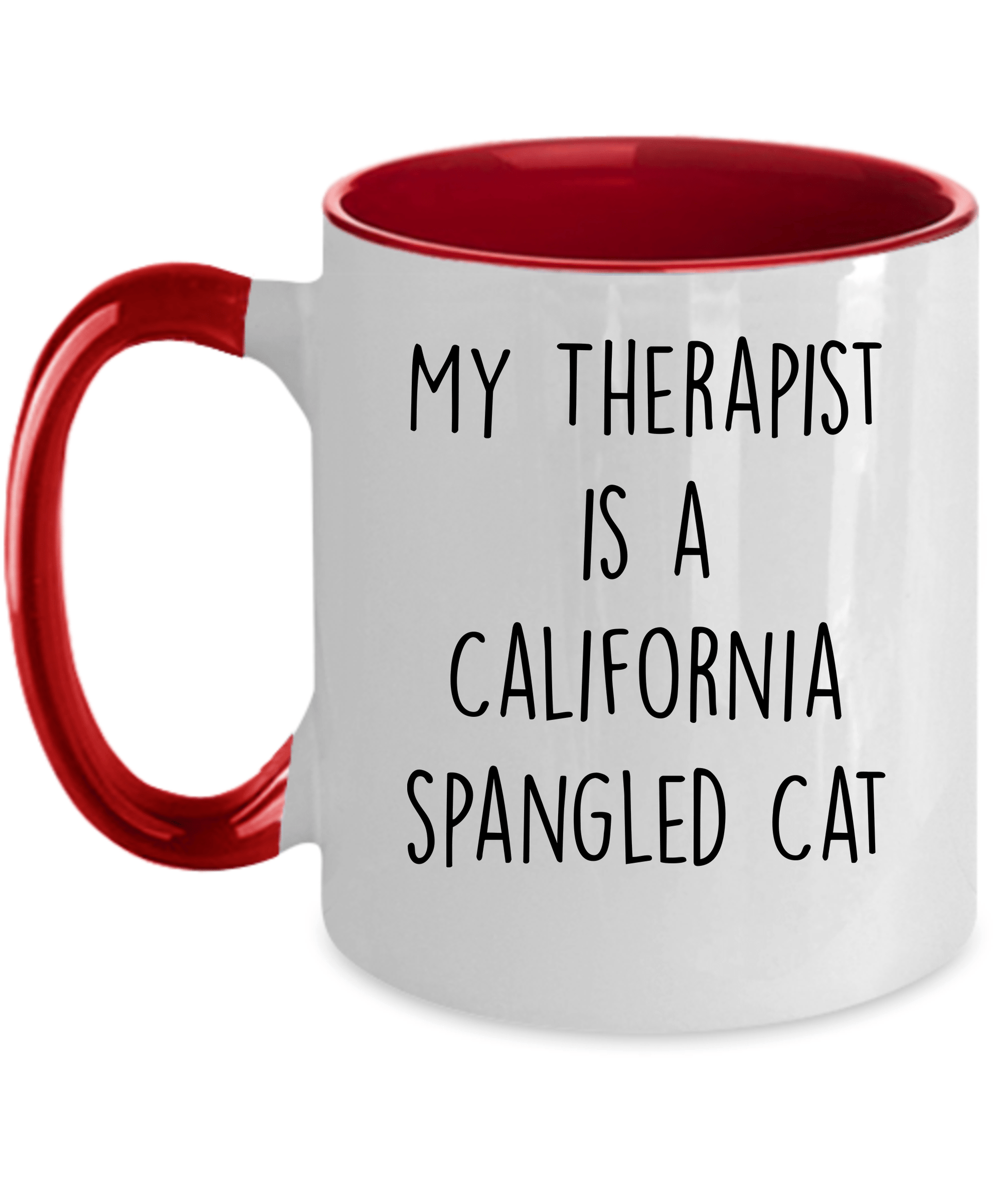 California Spangled Cat Personalized Ceramic red two-tone Coffee Mug