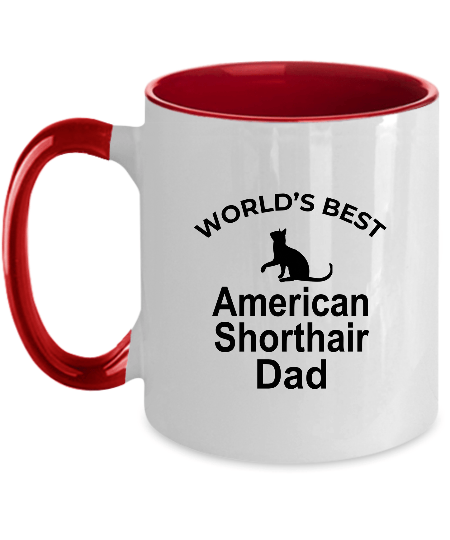 American Shorthair Best Cat Dad Ceramic red two-tone Coffee Mug