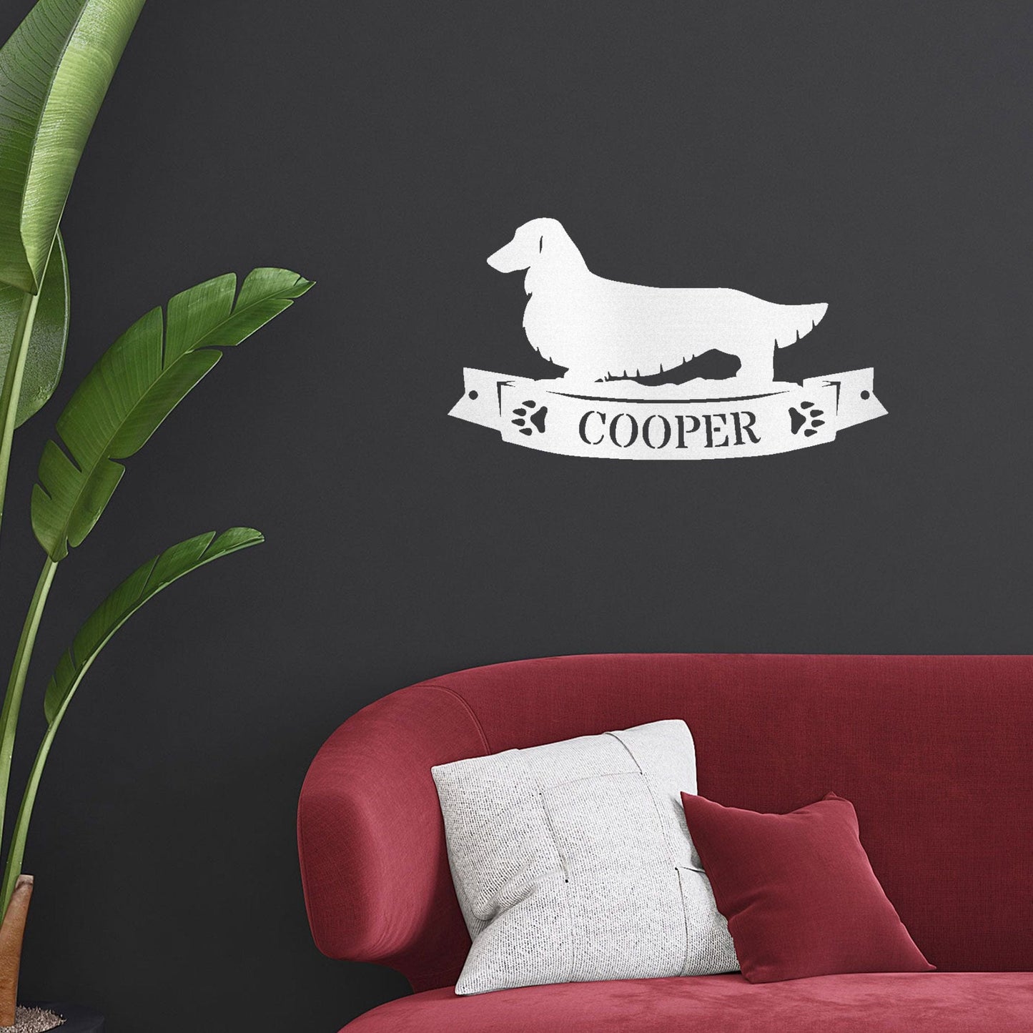 Dachshund Banner Monogram - Steel Sign