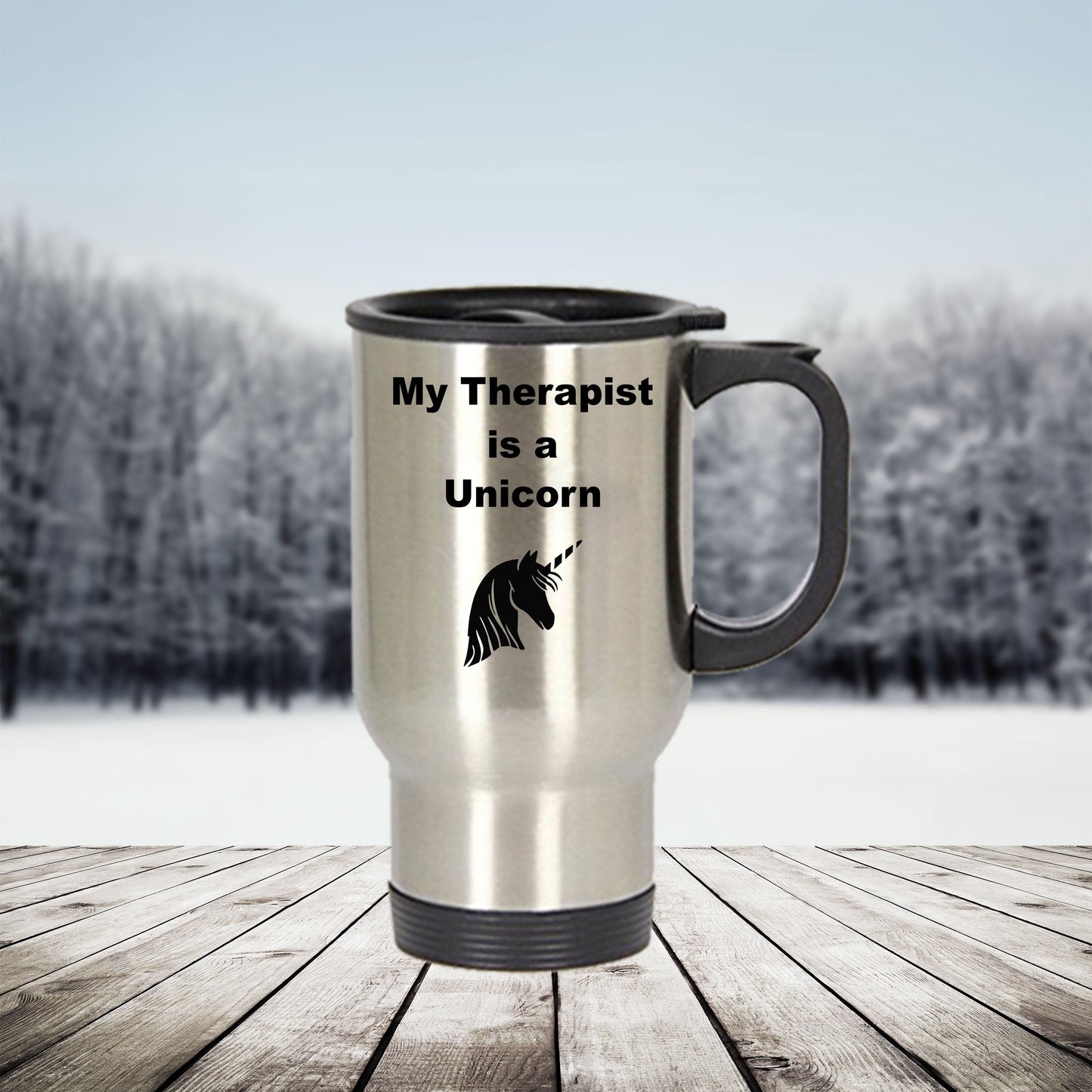 Unicorn Therapist Travel Tumbler Mug